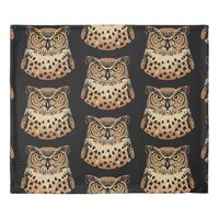 Golden Owl for Halloween, Thanksgiving, Autumn Duvet Cover