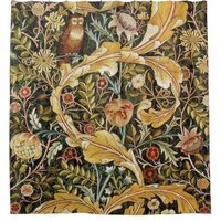 William Morris Owl an Acanthus Shower Curtain