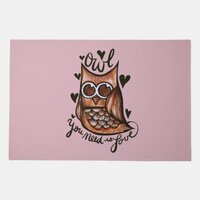 Owl you need is love owls artwork cute owls        doormat