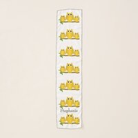 Gold Owls Design Personalised Scarf