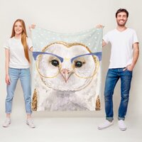 Four-Eyed Forester | Wise Owl Fleece Blanket