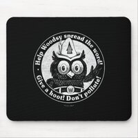Woodsy Owl Give A Hoot Don't Llute Faded Vintage L Mouse Pad