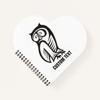 Owl Symbol Black Notebook