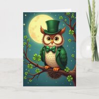 Lucky Owl Moonlit Scene Card