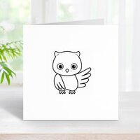 Cute Cartoon Owl 2 Rubber Stamp