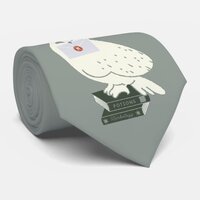 Hedwig With Letter Whimsical Drawing Neck Tie