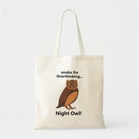 Overthinking Night Owl Funny Tote Bag