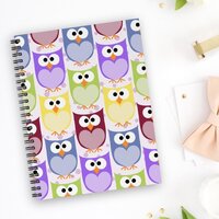 Cute Owls, Owl Pattern, Baby Owls, Colorful Owls Notebook