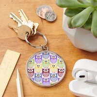 Cute Owls, Owl Pattern, Baby Owls, Colorful Owls Keychain