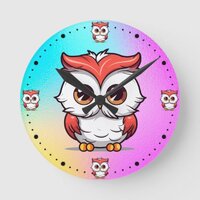 Beautiful Kawaii Style Owl Cartoon-77038 Clock