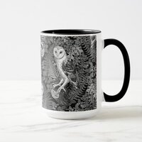 Owls, ferns, oak and berries 4 mug