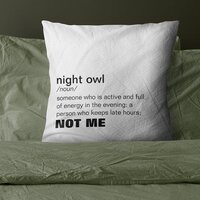 Funny Night Owl Throw Pillow