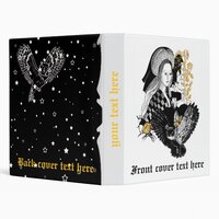 Gothic Night Owl and woman 3 Ring Binder