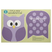 Cut & Sew Woodland Owl Stuffed Animal Custom Name Fabric