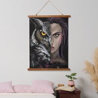 Owl Girl - Emotion Hanging Tapestry - Painting