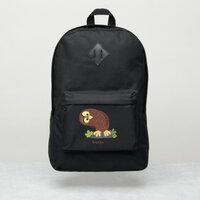 Cute curious funny brown owl cartoon illustration port authority® backpack