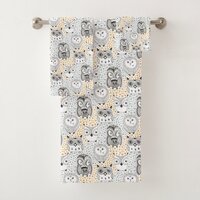 Owls Pattern towel set