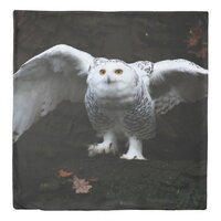 Snowy Owl With Open Wings qccna Duvet Cover