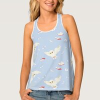Hedwig Owl Post Letters and Books Pattern Tank Top
