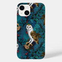 Owls, ferns, oak and berries 3 Case-Mate iPhone 14 case