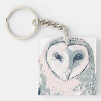 Funky Owl Portrait Keychain