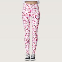 Pattern Of Owls, Cute Owls, Pink Owls, Hearts Leggings