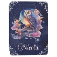 Vintage Watercolor Celestial Fantasy Owl iPad Air Cover