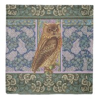 NIGHT OWL,LILACS AND LEAVES Art Nouveau Floral  Duvet Cover