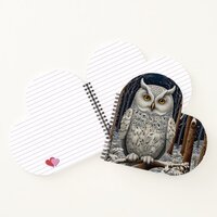 Elegant boho white owl woodland winter forest notebook