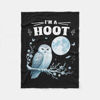 I’m A Hoot Snowy Owl Full Moon Night Sky Soky Magi Fleece Blanket