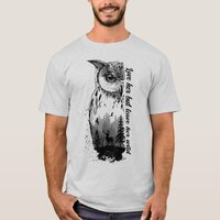 Deer and nature in the background of an owl T-Shir T-Shirt