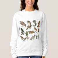 Vintage Owl Forest Pattern Sweatshirt