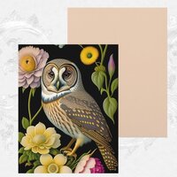 Owl Yellow Floral Scrapbook Paper