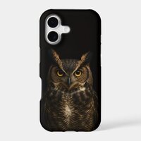 Black 4 Luxe iPhone 17 Mate, Golden Eye Owl Case