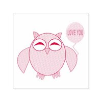 Cute Pink Love You Owl Self Inking Stamp