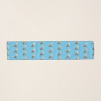 Barn owl bird cartoon illustration scarf