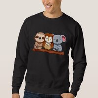 Cute Sloth Owl Koala Sleeping Animal Lover Kids Wo Sweatshirt