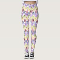 Cute Owls, Owl Pattern, Baby Owls, Colorful Owls Leggings