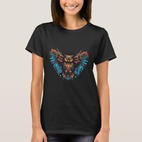 Flying Owl Futuristic Geometric Glitch Bird 4 T-Shirt