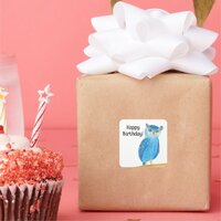 Cute Abstract Owl Happy Birthday Stickers