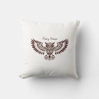 Phoenix Owl – Fiery Vision Throw Pillow