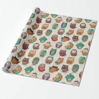 Cute Owl Pattern Wrapping Paper