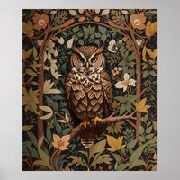 Majestic Great Horned Owl Forest Poster