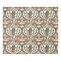 Woodland Whispers/Owls and Squirrels in the Oak/mo Duvet Cover