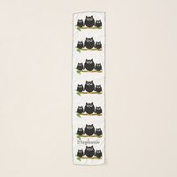 Black Owls Design Personalised Scarf