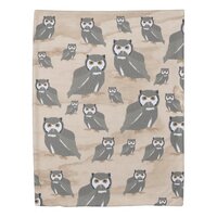 Owl Pattern & Rustic Wood  Duvet Cover