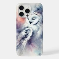Enchanted Snowy Owl in Watercolor iPhone 15 Pro Max Case
