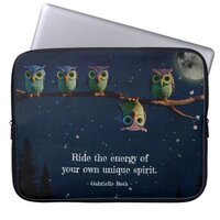 Owl That's Different With Unique Quote Collage Laptop Sleeve