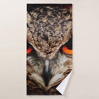 owl bird eyes eagle bath towel