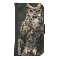 Great Horned Owl (Bubo virginianus), full body Galaxy S4 Wallet Case